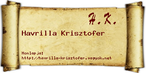 Havrilla Krisztofer névjegykártya